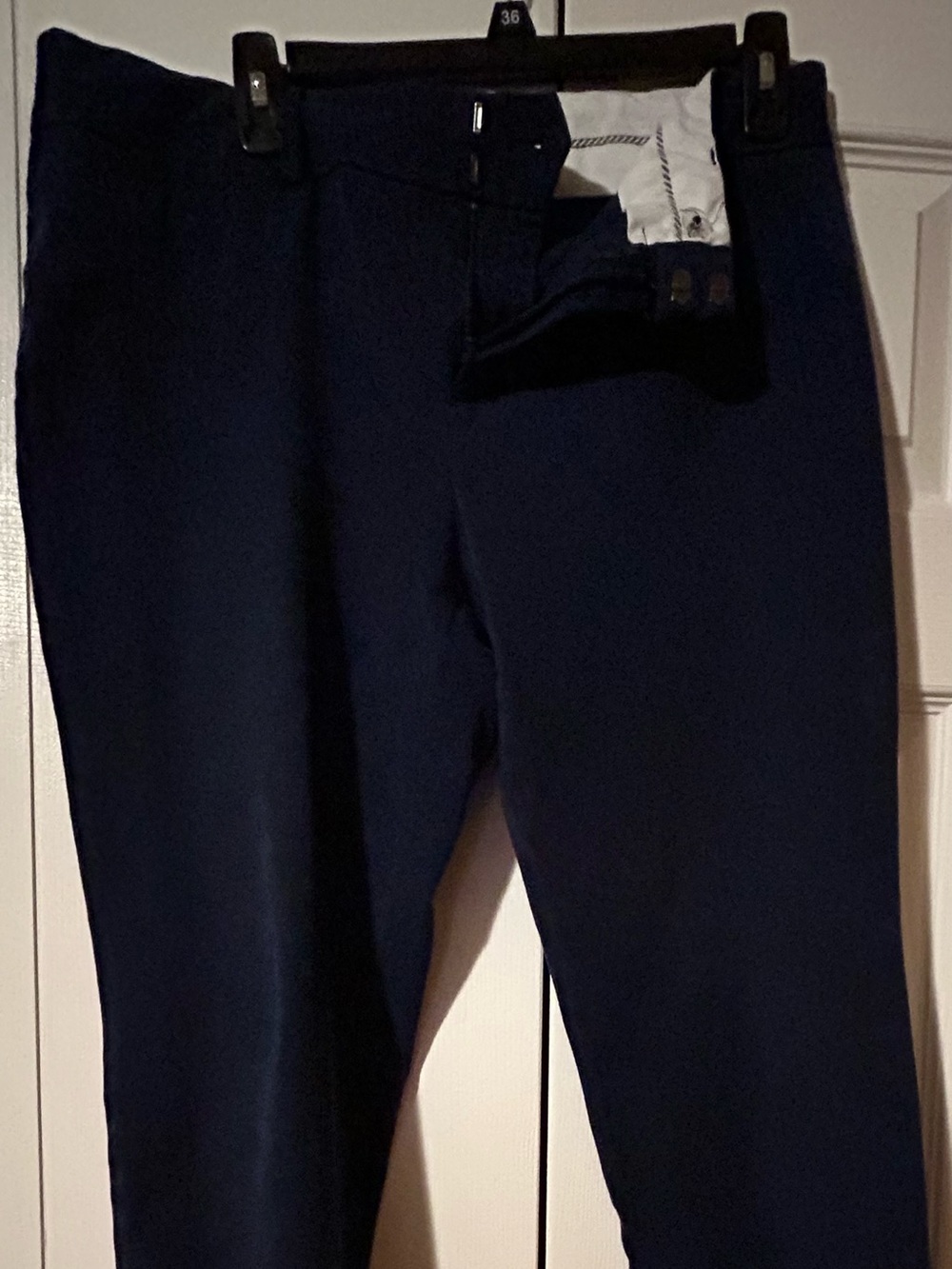Women's Navy Straight-Leg Dress Capris
